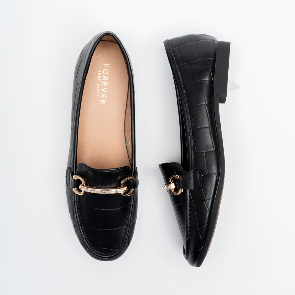 Bellagio Croc Bit Loafers - Black - view 5