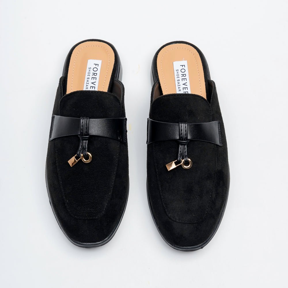 Santino Suede Mule Loafers - Black - view 2