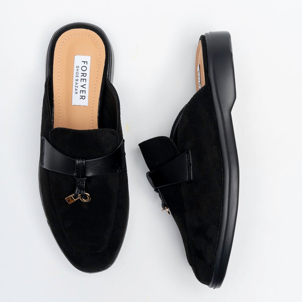 Santino Suede Mule Loafers - Black - view 3