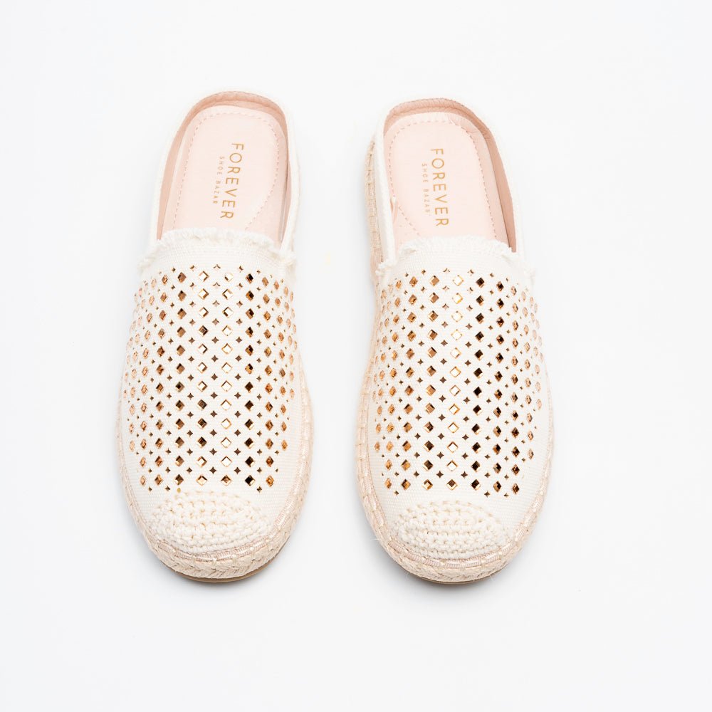 Azure Weave Resort Mules - Beige - view 3