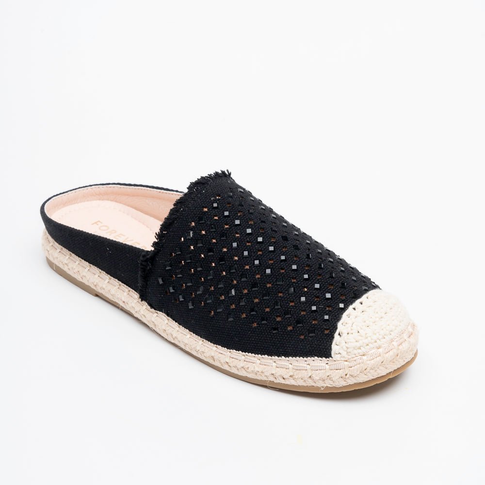 Azure Weave Resort Mules - Black - view 2