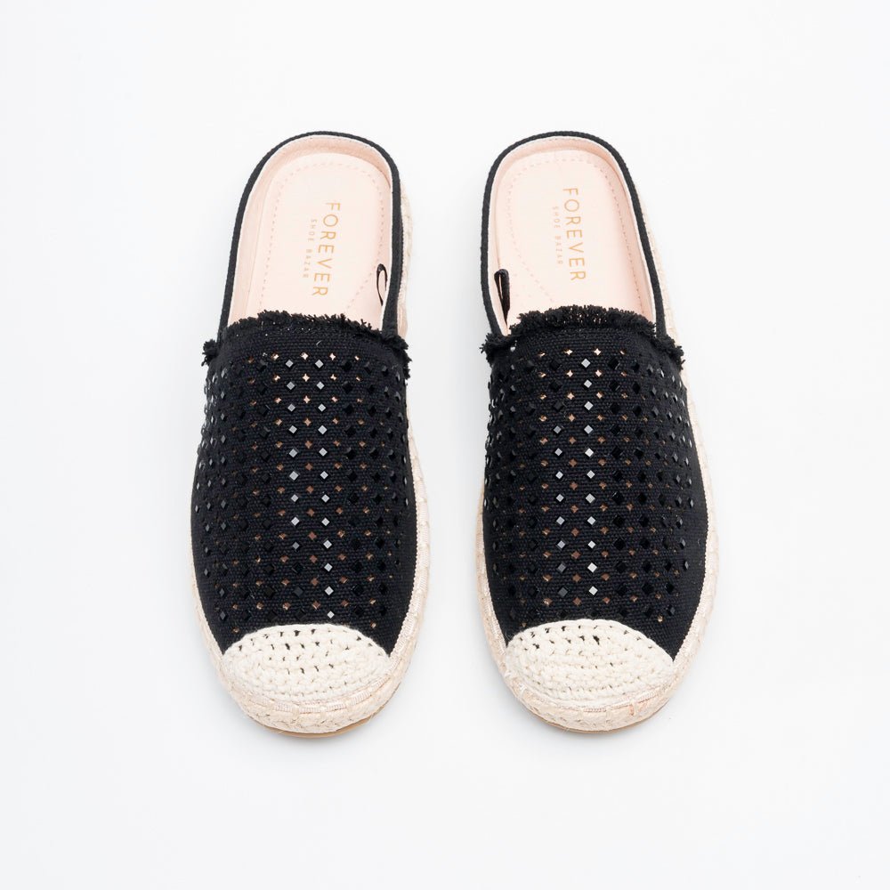 Azure Weave Resort Mules - Black - view 3