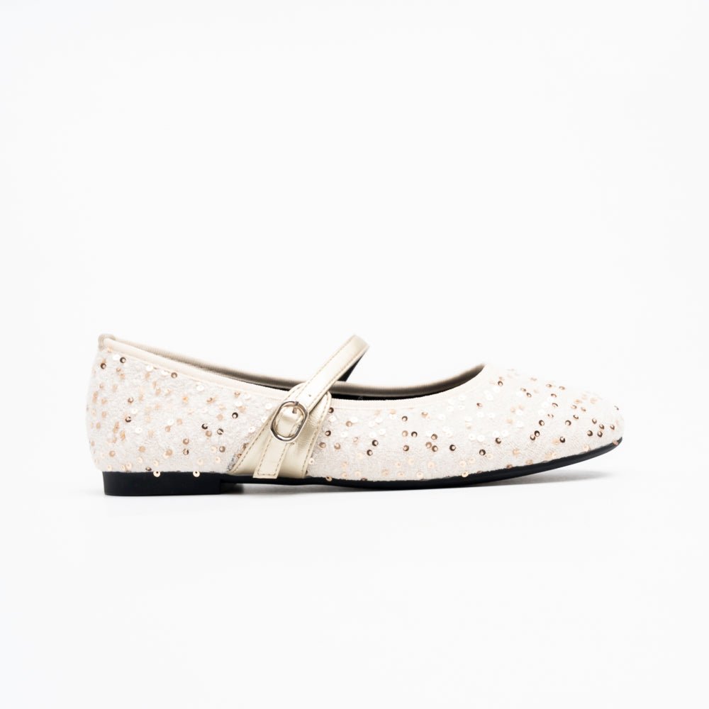 Scarlet Spark Mary Jane Flats - Gold