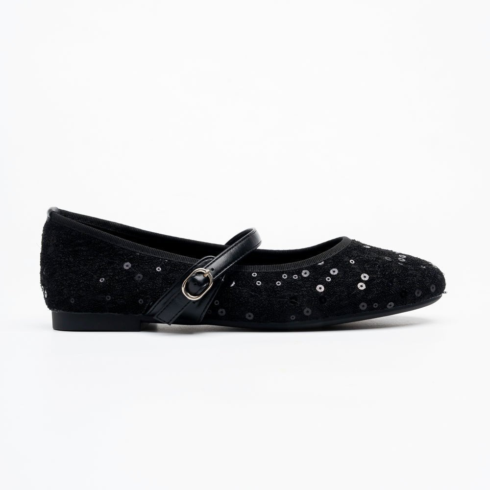 Scarlet Spark Mary Jane Flats - Black