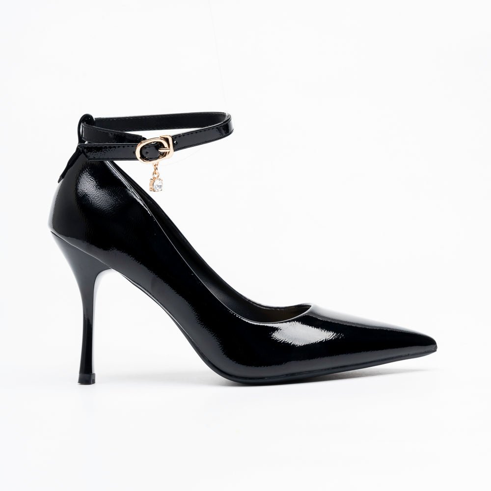 Marseille Ankle-Strap Stiletto Pumps - Black
