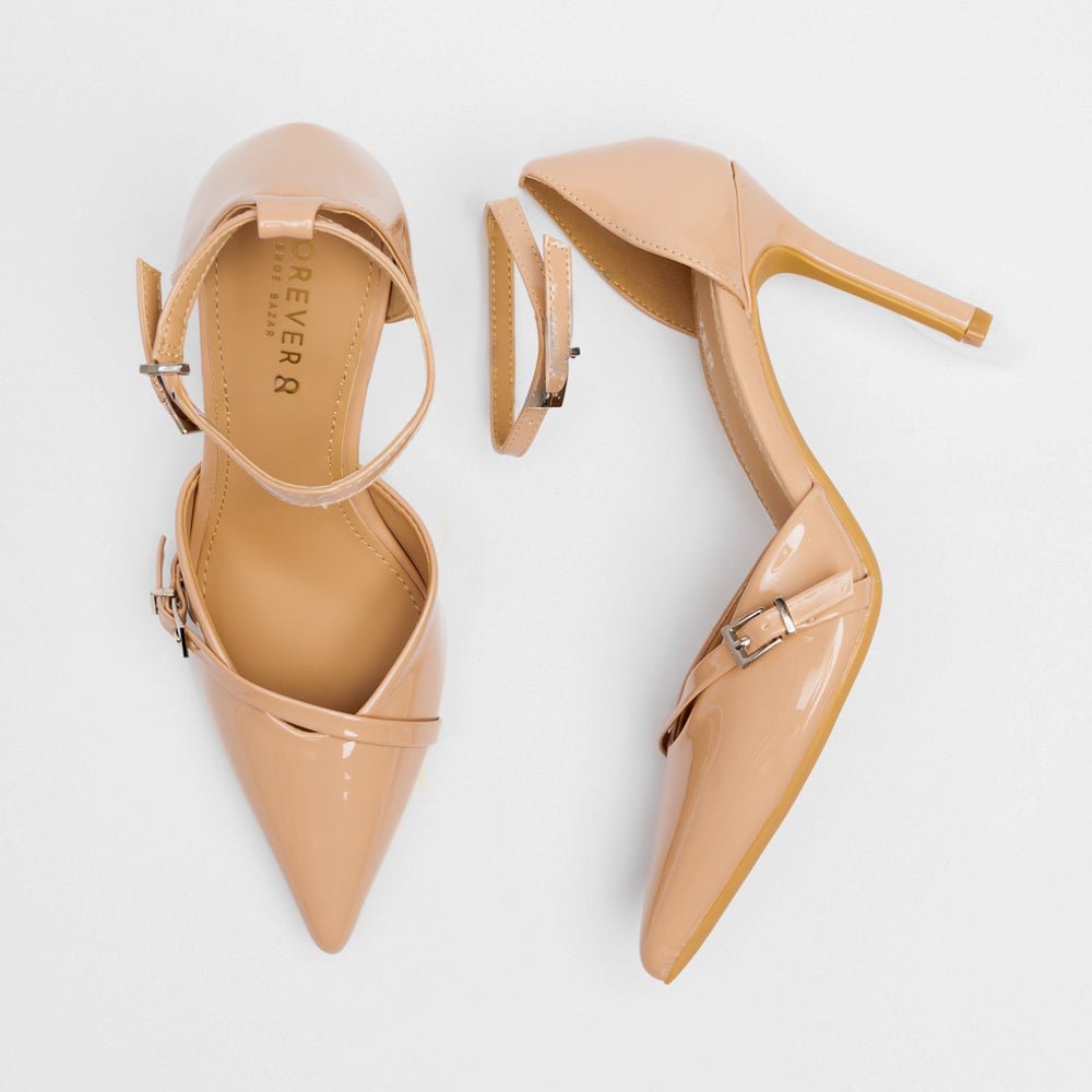 D'Orsay Ankle Strap Stiletto Heels - Khaki - view 4