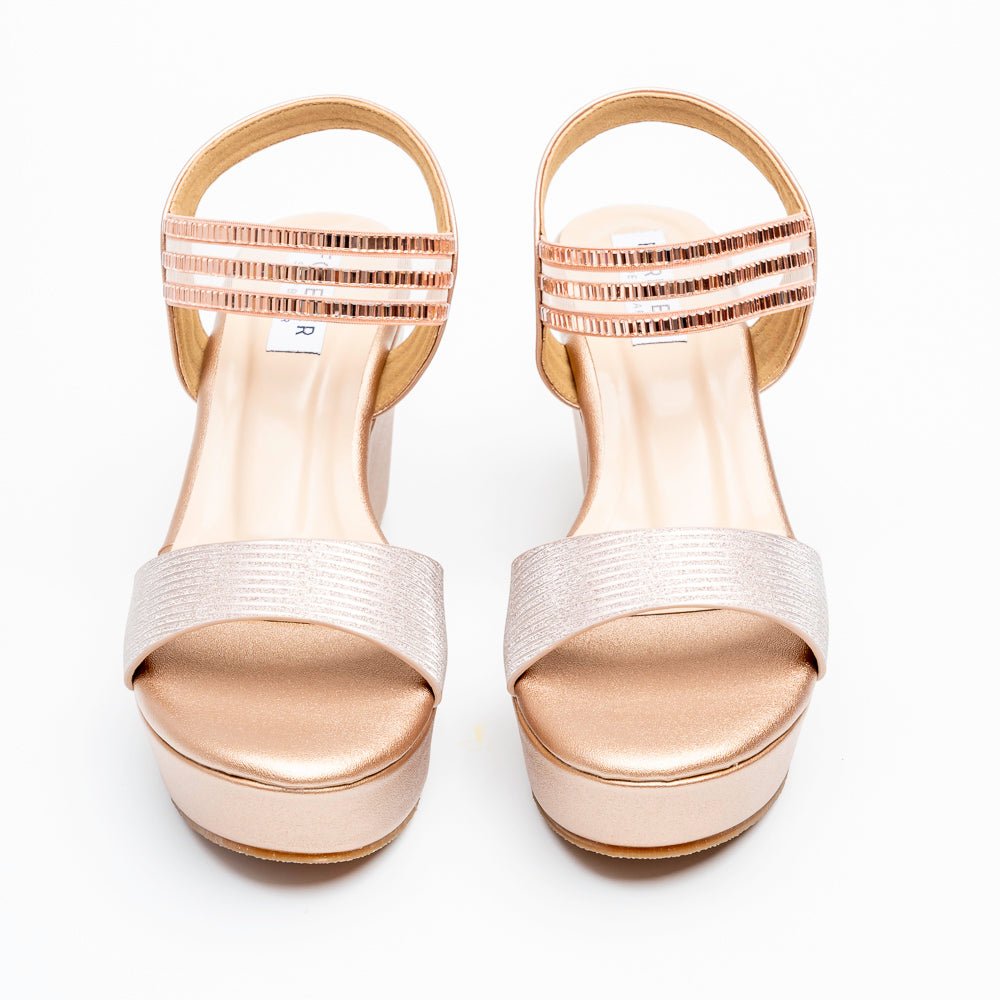 Aurielle Crystal Platform Wedges - Champagne - view 3