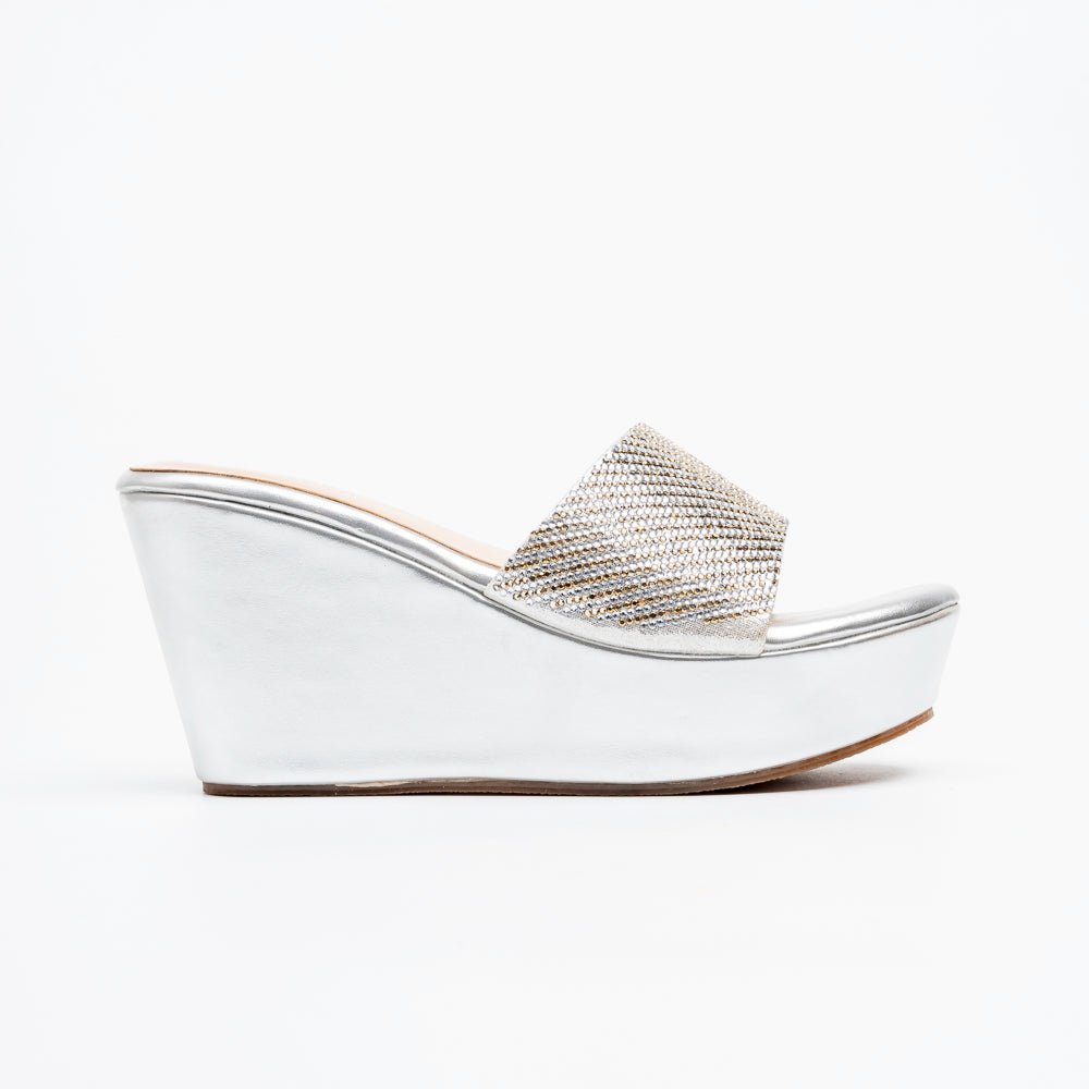 Crystal Glow - Silver Platform Heels - view 2