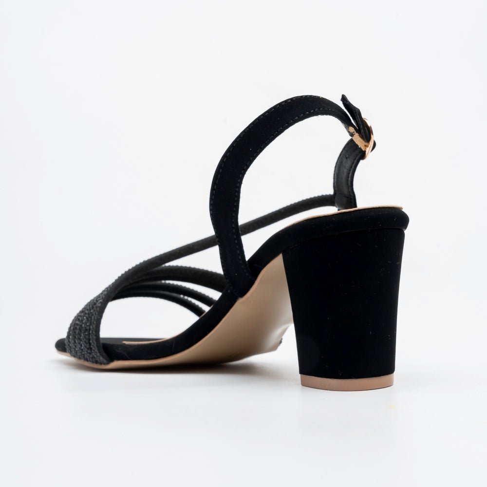 Luminara Crystal Strap Heels - Black - view 5