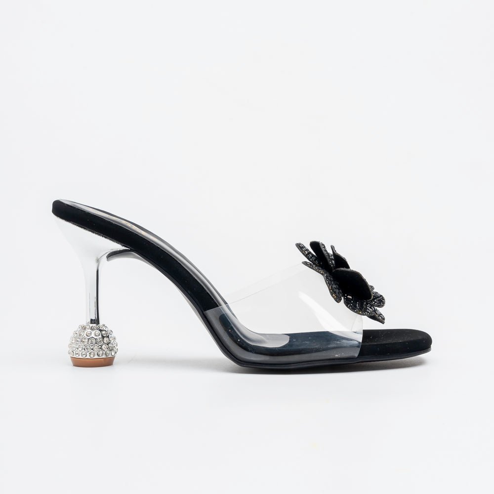 Celina Crystal Flower High Heels - Black - view 2
