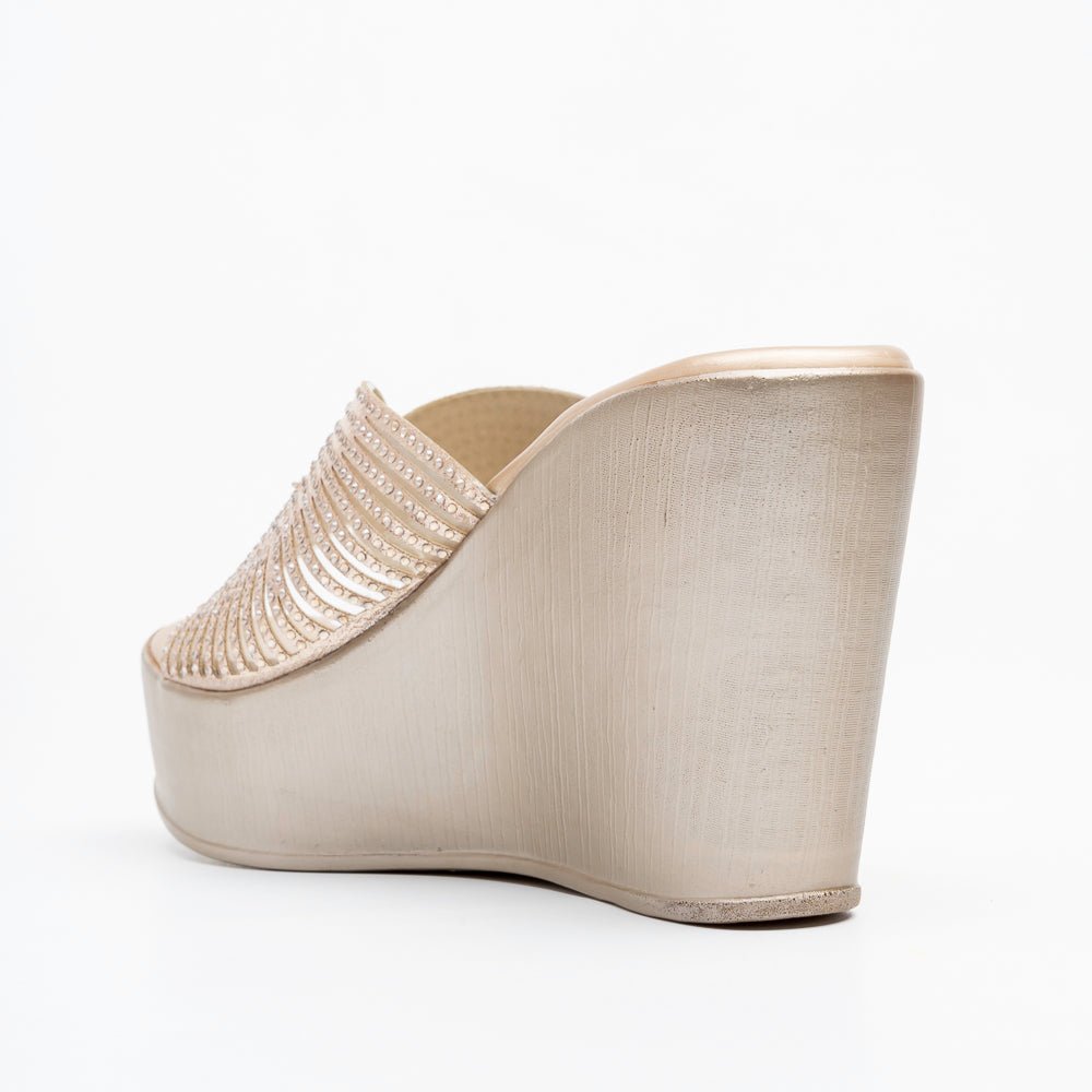 Marvelle Sparkle Wedge Slides - Gold - view 5