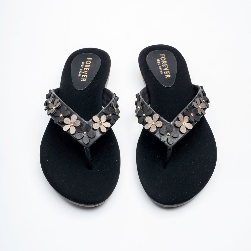 Daisy Bloom Luxe - Black Flats - view 3