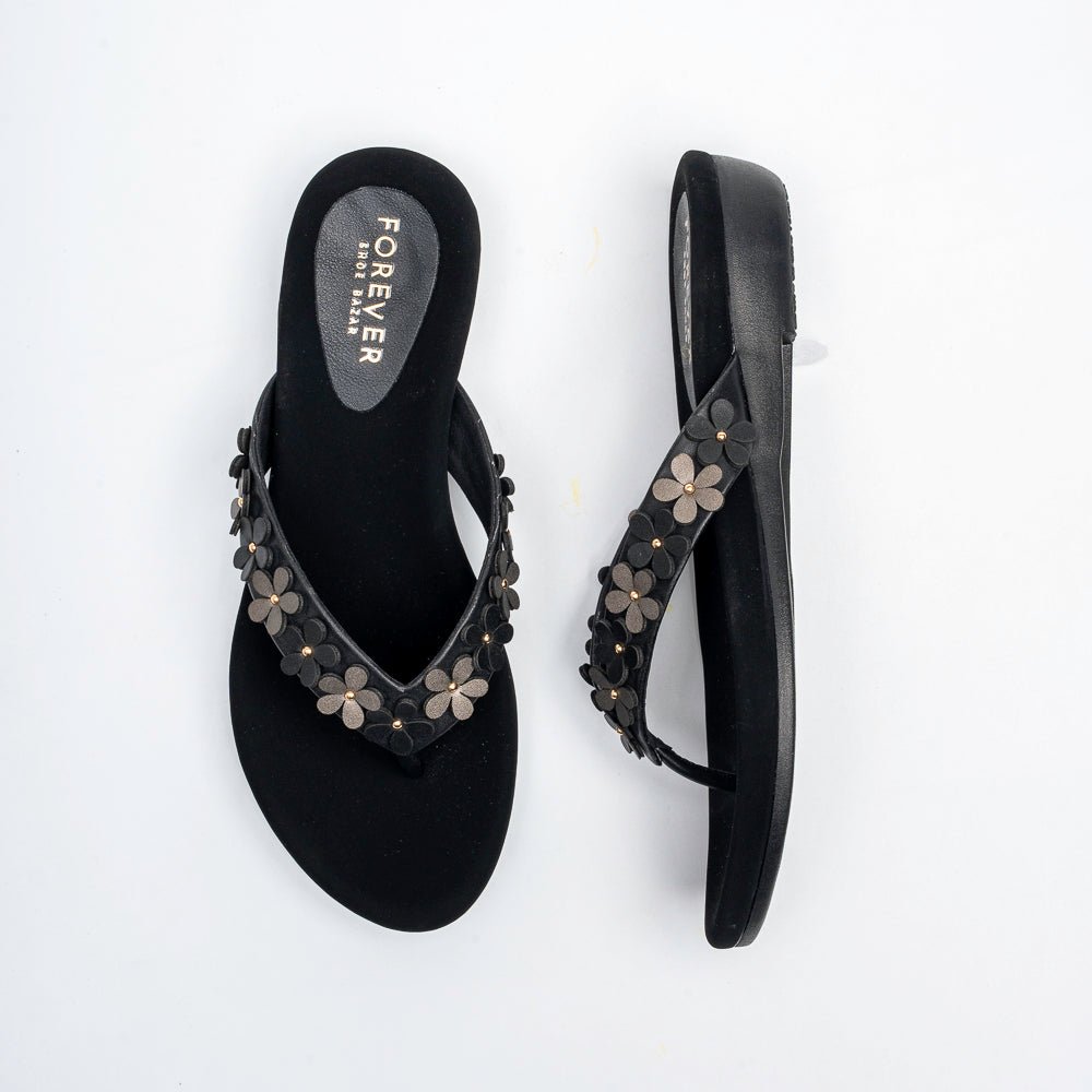 Daisy Bloom Luxe - Black Flats - view 4