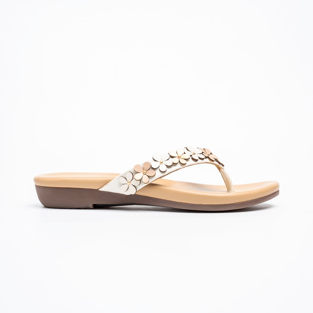 Daisy Bloom Luxe - White Flats