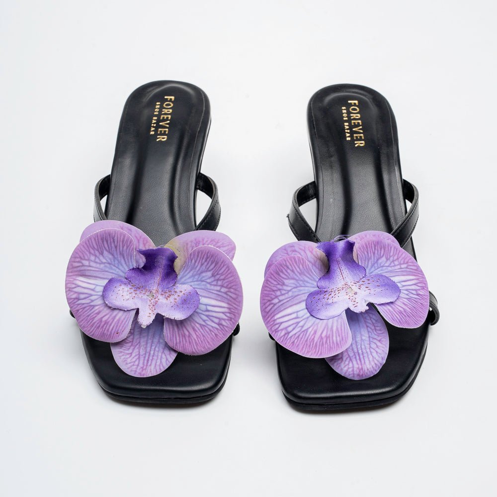 Exotic Flora - Black Kitten Heels - view 3