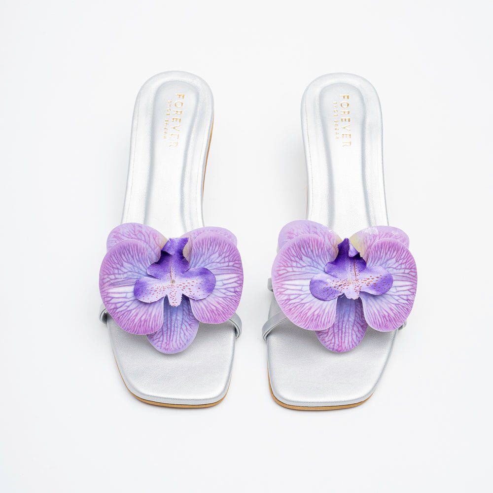 Orchid Petals - Silver Kitten Heels - view 3
