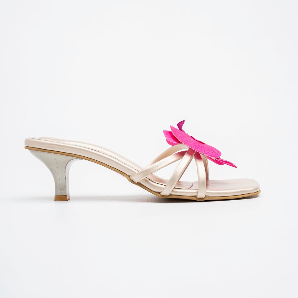 Orchid Petals - Gold Kitten Heels - view 2