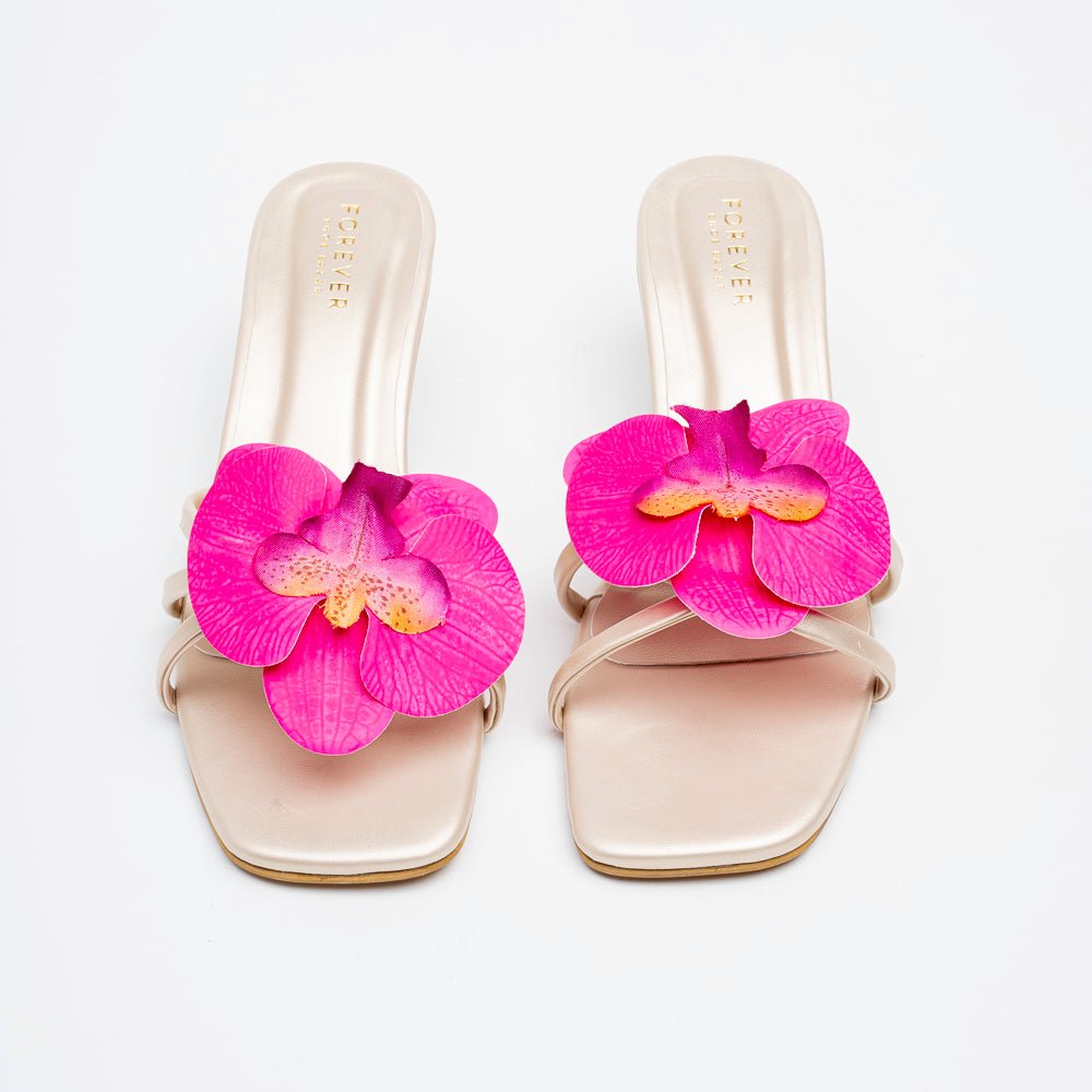 Orchid Petals - Gold Kitten Heels - view 3