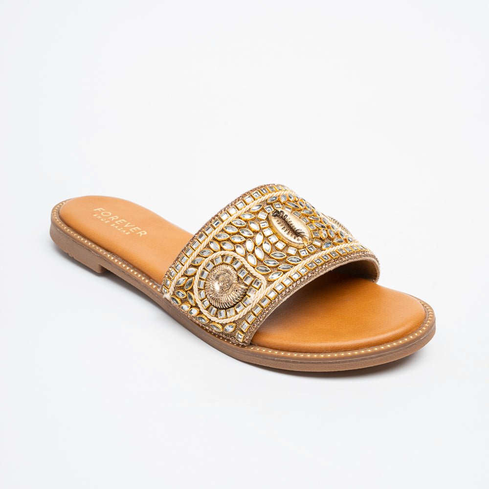 Zahra Mirror Luxe - Gold Flats - view 2