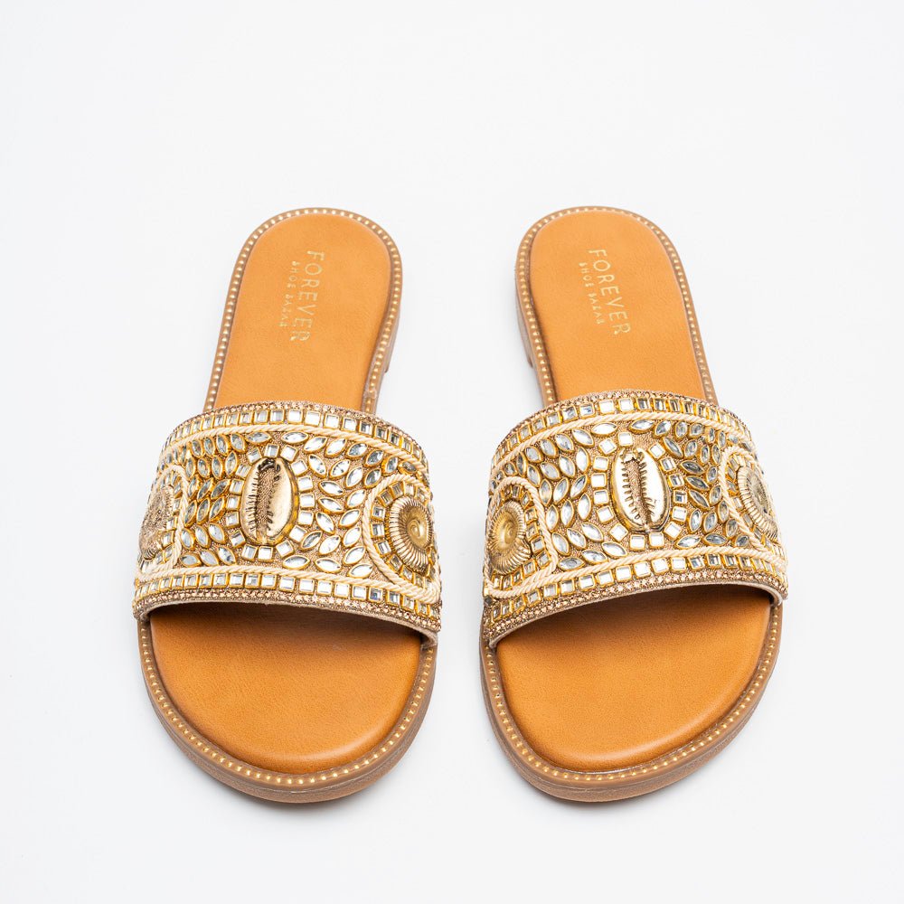 Zahra Mirror Luxe - Gold Flats - view 3