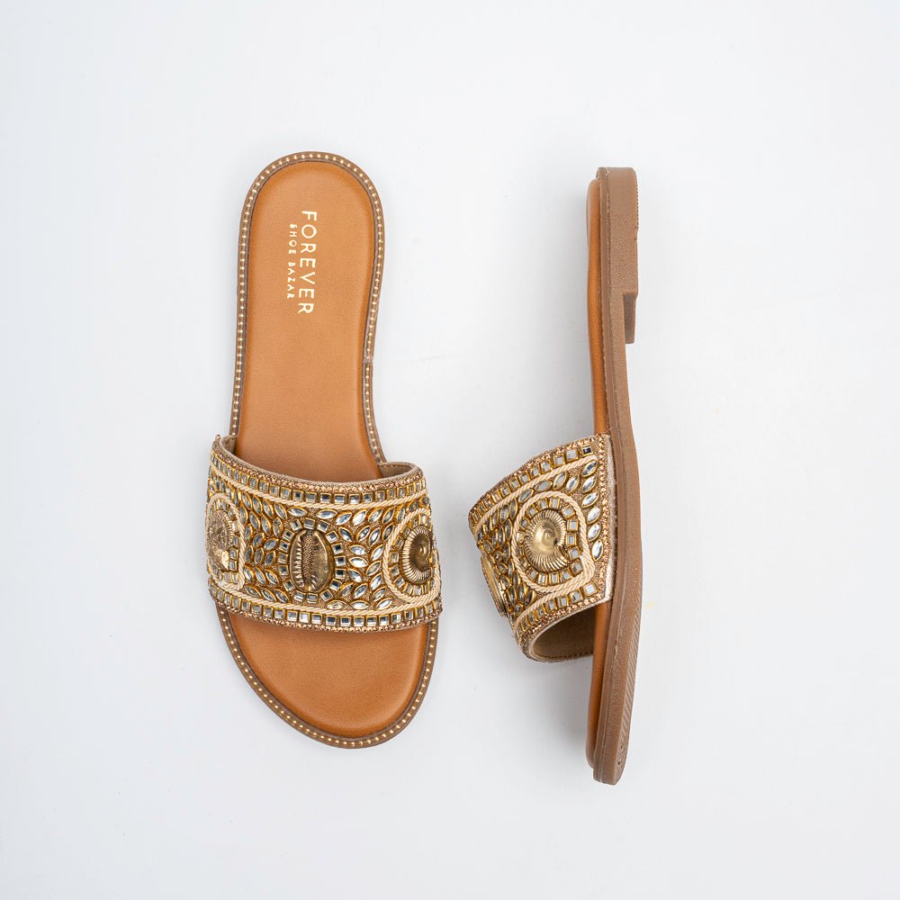 Zahra Mirror Luxe - Gold Flats - view 4