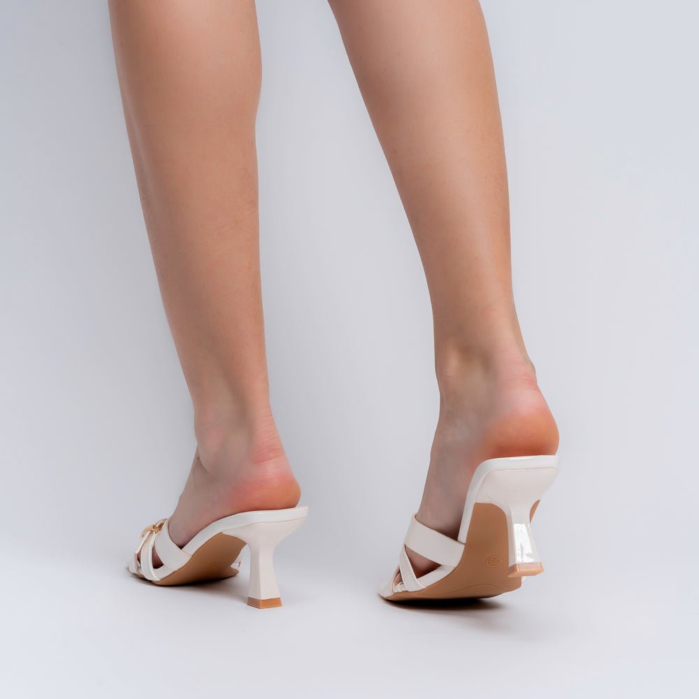 The Ribbon Rizz - White Kitten Heels โ view 4