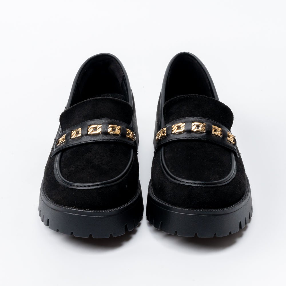Chic Black Suede Loafers - view 4