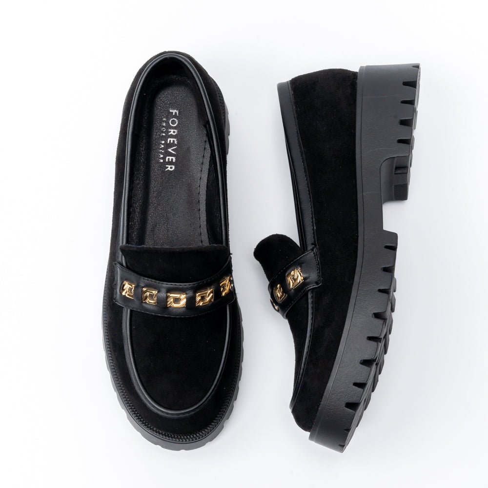Chic Black Suede Loafers - view 5