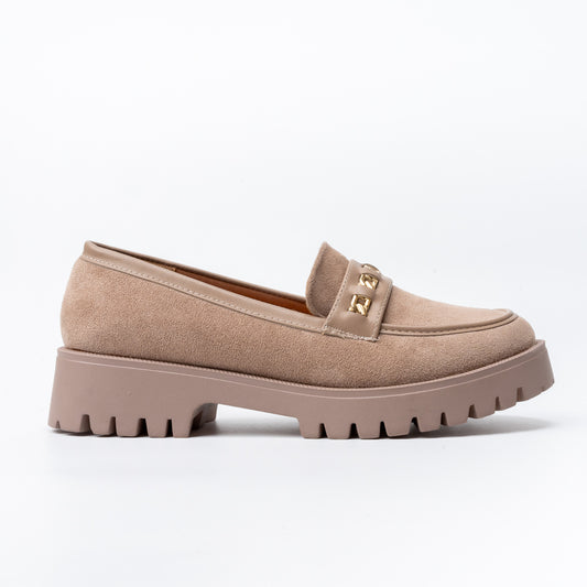 Chic Khaki Suede Loafers