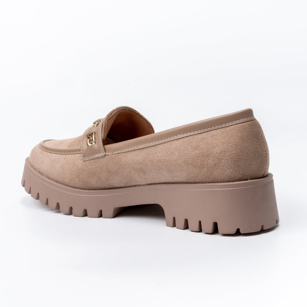 Chic Khaki Suede Loafers - view 3