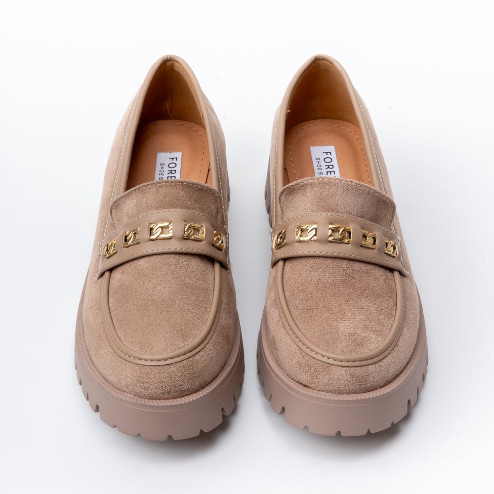 Chic Khaki Suede Loafers - view 4