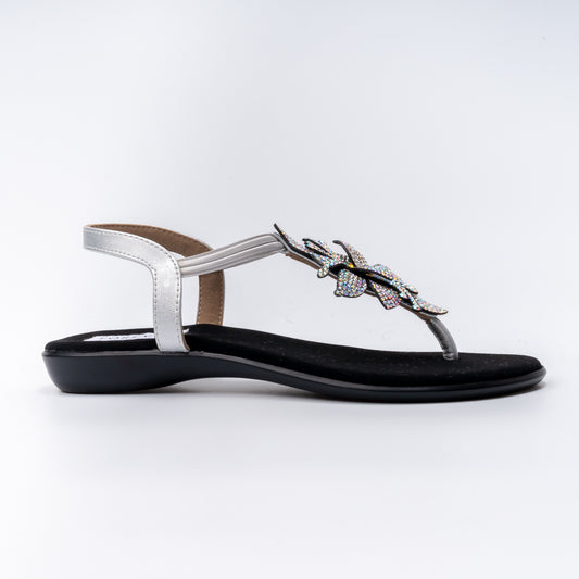 Glow Wing - Silver Flats Sandal