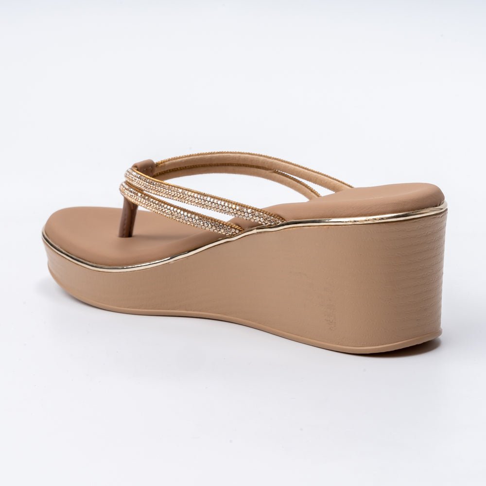 Gleam Wedge - Beige Platform Heels - view 3