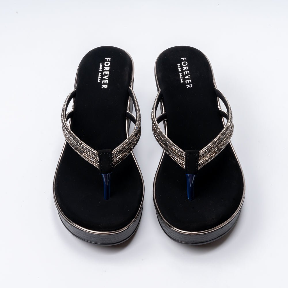 Gleam Wedge - Black Platform Heels - view 4