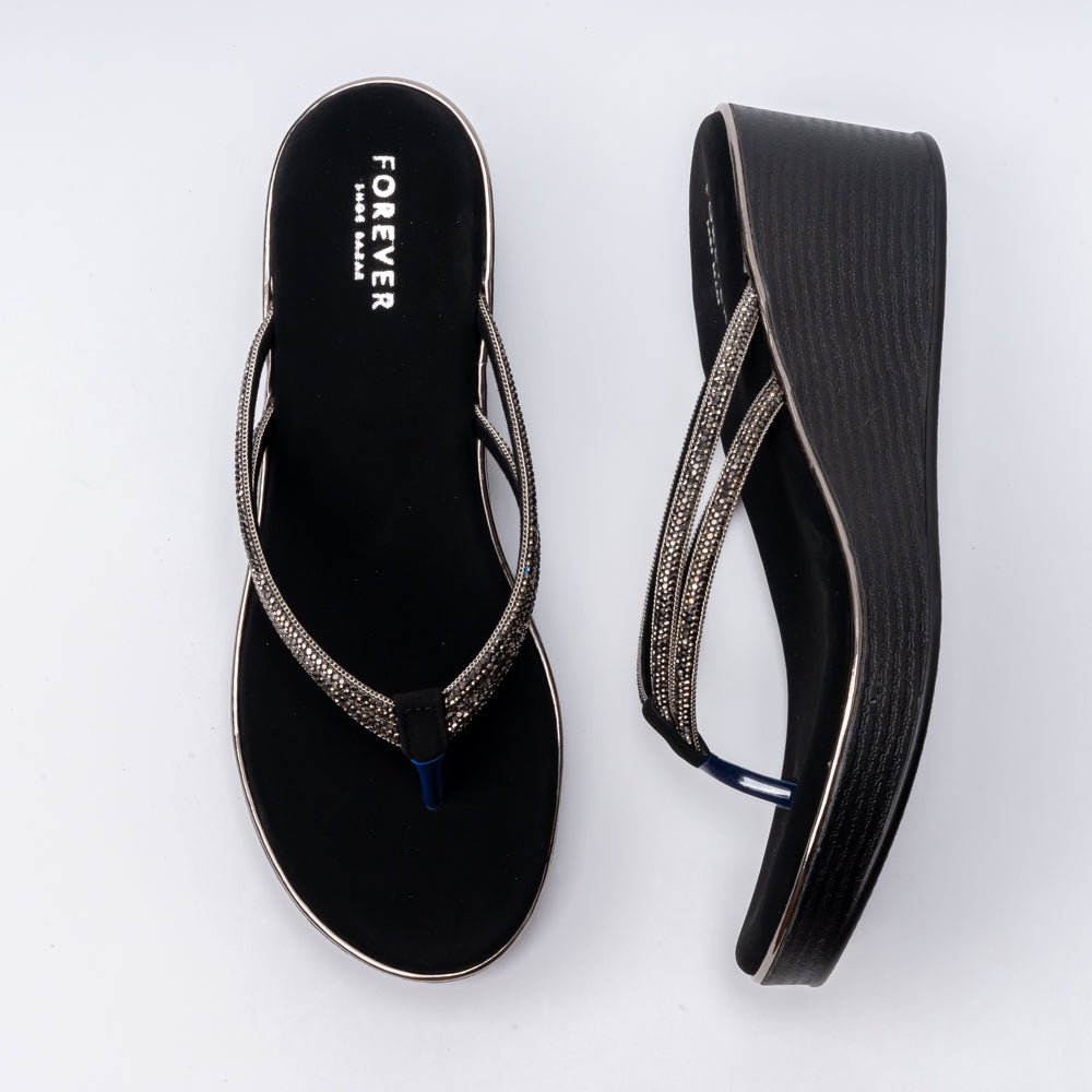 Gleam Wedge - Black Platform Heels - view 5