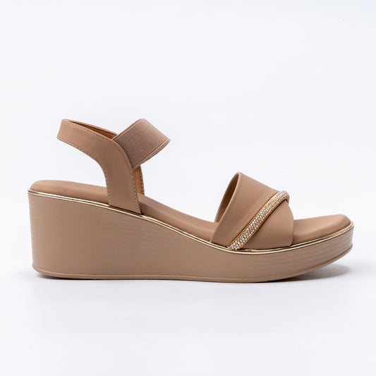 Midnight Glam - Beige Wedges