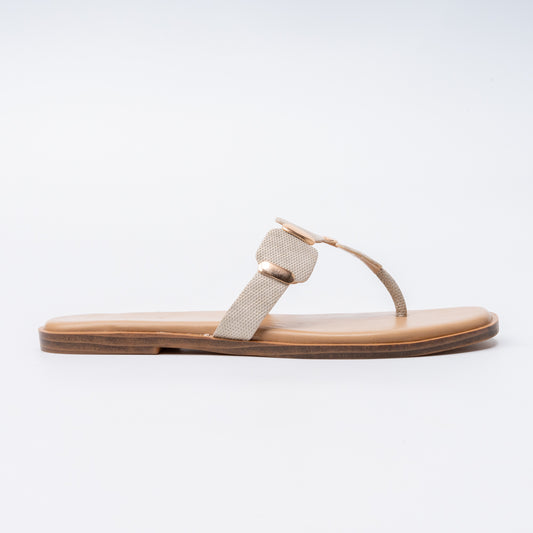 Radiant Step Slides - Beige Flats