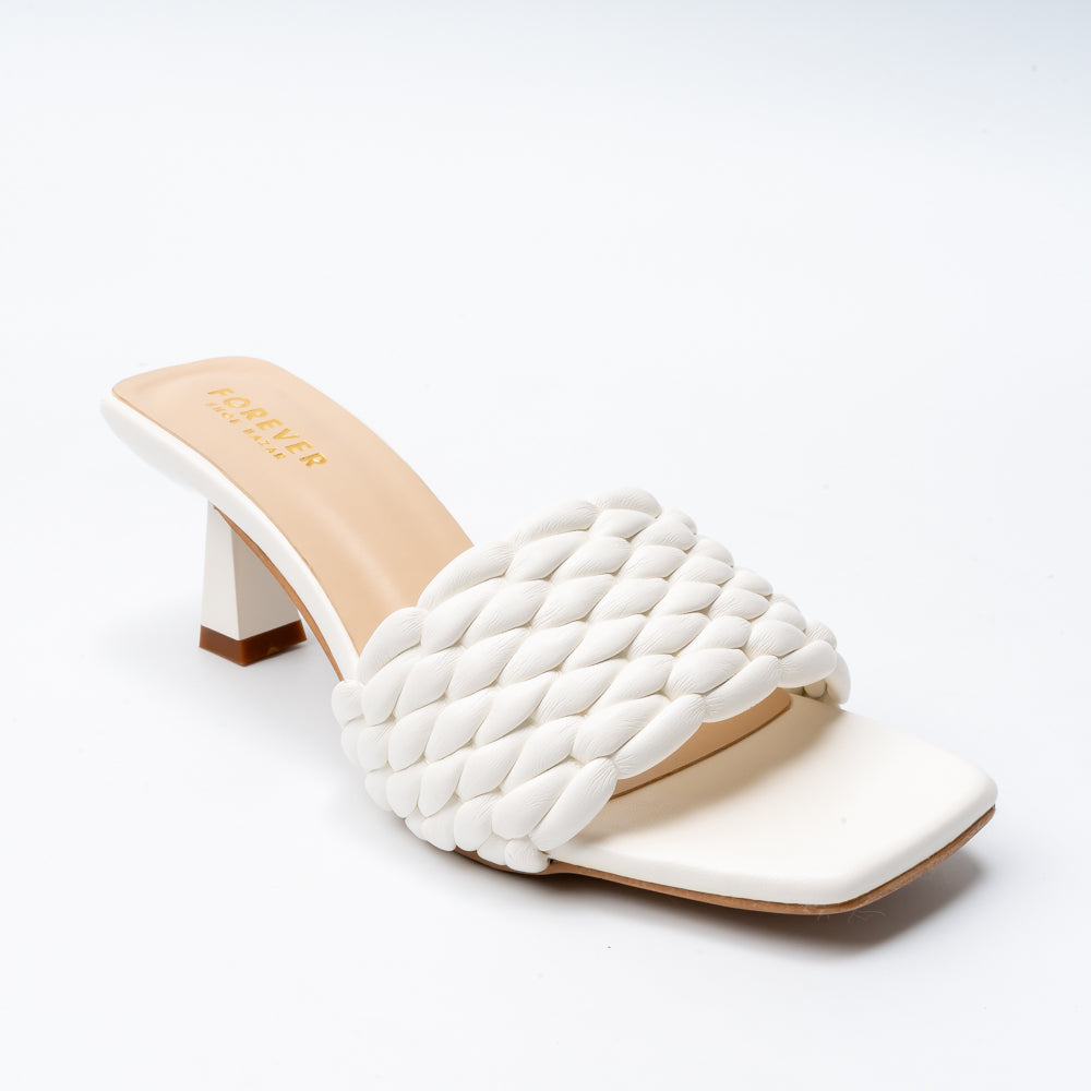 Elara Braided - White Casual Heels - view 3