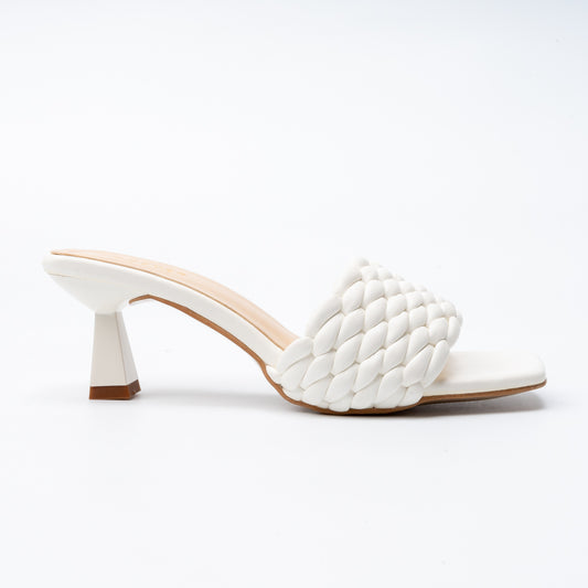 Elara Braided - White Casual Heels