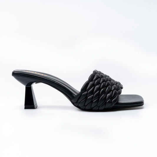 Elara Braided - Black Casual Heels