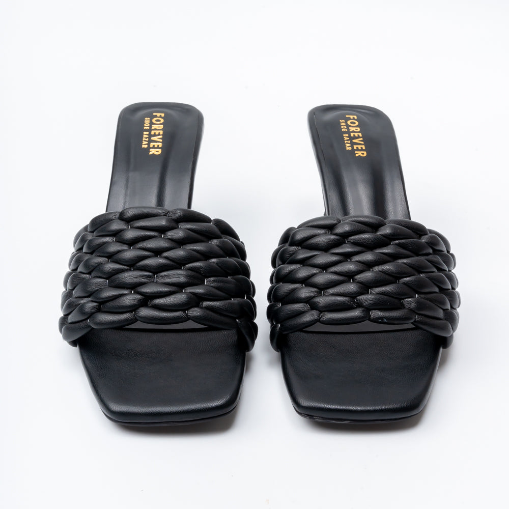 Elara Braided - Black Casual Heels - view 5