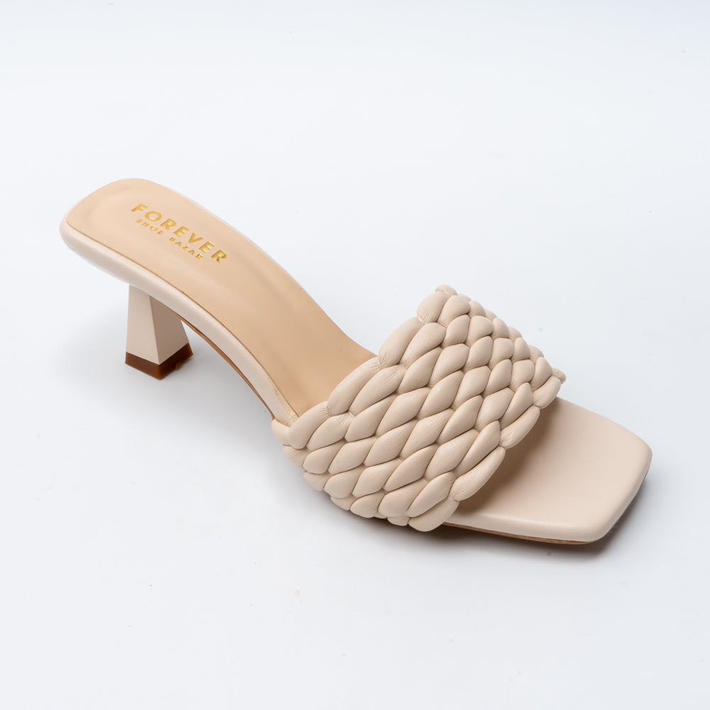Elara Braided - Cream Casual Heels - view 3