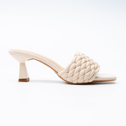 Elara Braided - Cream Casual Heels
