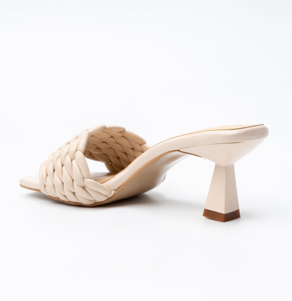 Elara Braided - Cream Casual Heels - view 4