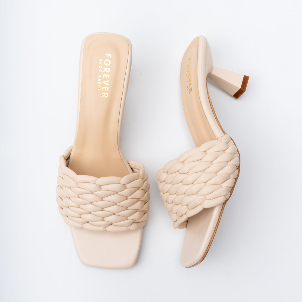 Elara Braided - Cream Casual Heels - view 6