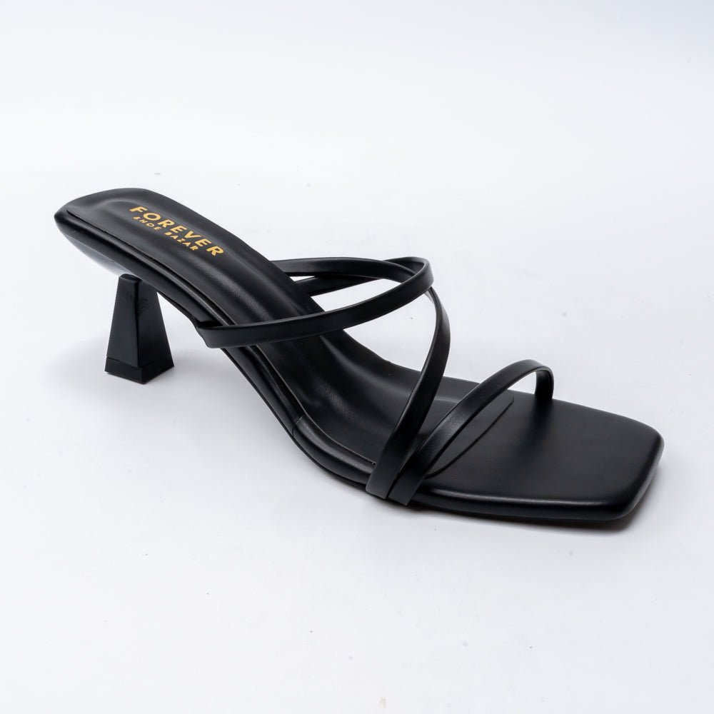 Strappy - Black Kitten Heel - view 7