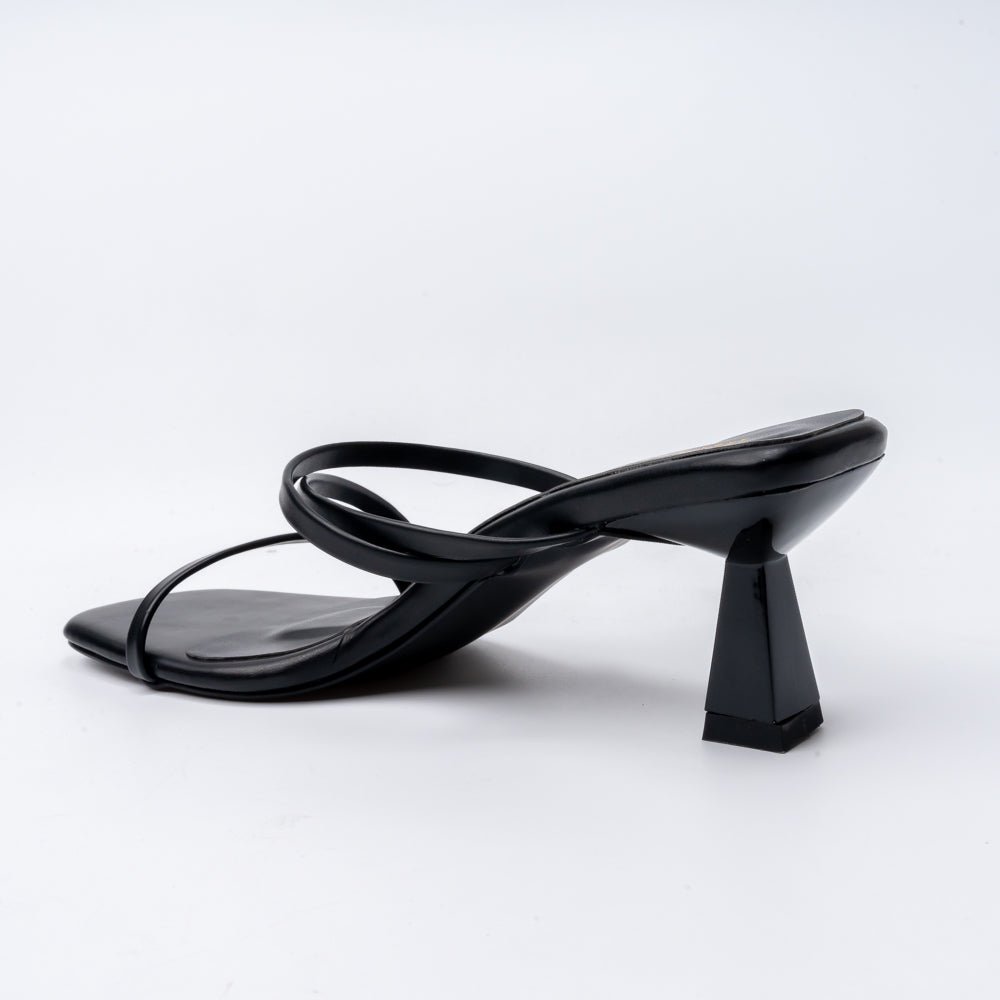 Strappy - Black Kitten Heel - view 4