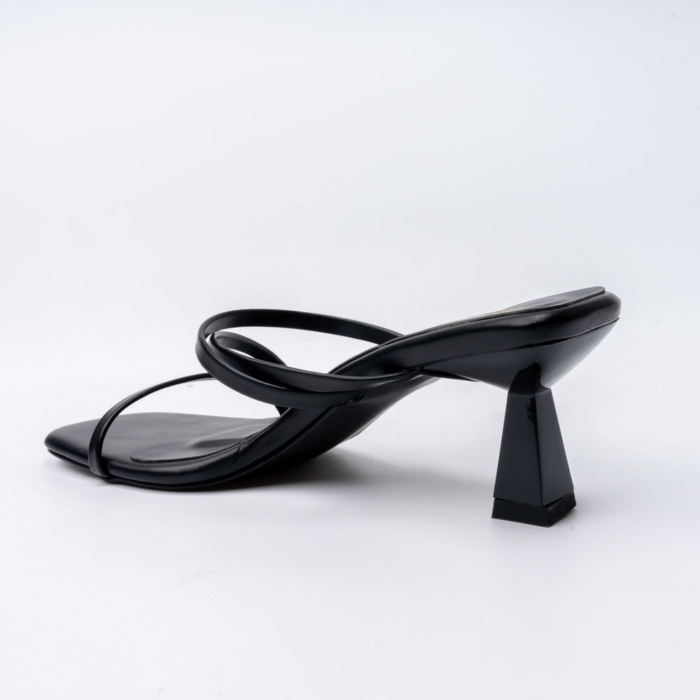 Strappy - Black Kitten Heel - view 4