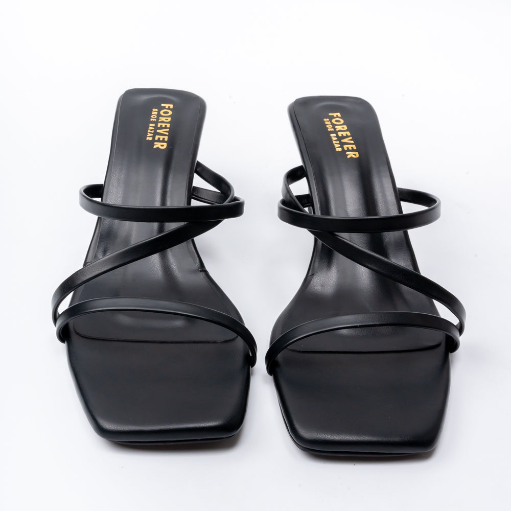 Strappy - Black Kitten Heel - view 5