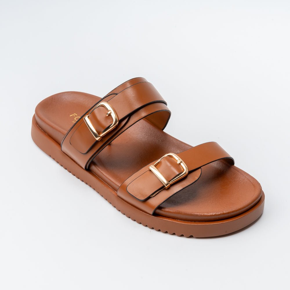 Slide & Shine - Camel Casual Slides - view 2